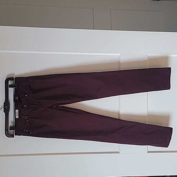 AG Adriano Goldschmied "The Stilt" Cigarette Jean in Maroon - Picture 2 of 10
